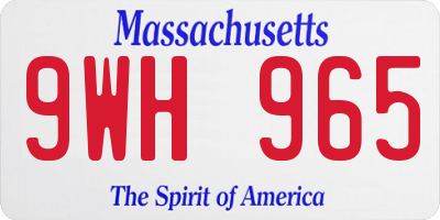 MA license plate 9WH965