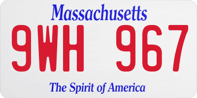 MA license plate 9WH967