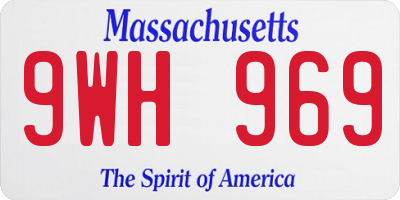 MA license plate 9WH969