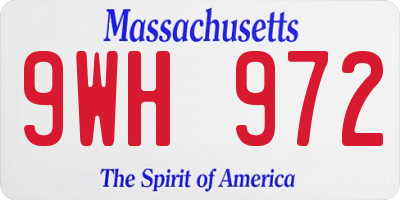 MA license plate 9WH972