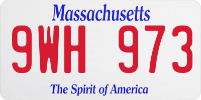 MA license plate 9WH973