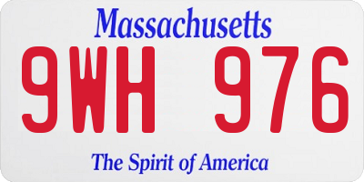 MA license plate 9WH976