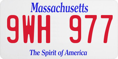 MA license plate 9WH977