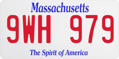 MA license plate 9WH979