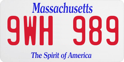 MA license plate 9WH989