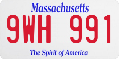 MA license plate 9WH991