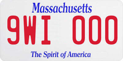 MA license plate 9WI000