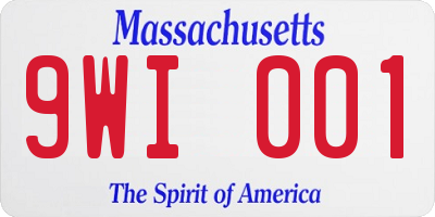 MA license plate 9WI001
