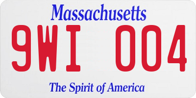 MA license plate 9WI004