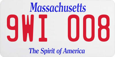 MA license plate 9WI008