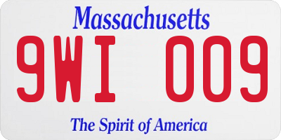 MA license plate 9WI009