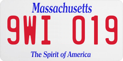 MA license plate 9WI019