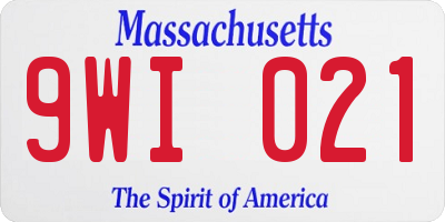 MA license plate 9WI021