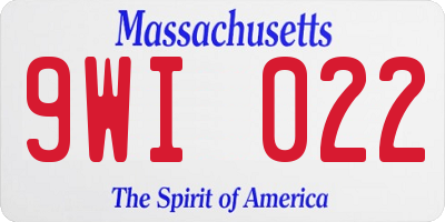 MA license plate 9WI022