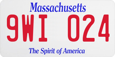 MA license plate 9WI024