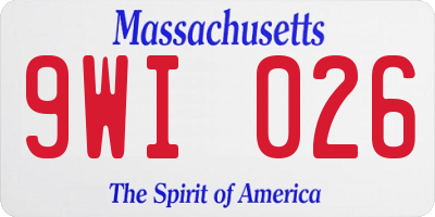 MA license plate 9WI026