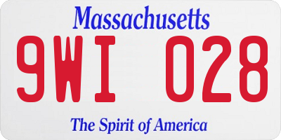 MA license plate 9WI028