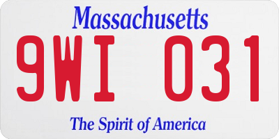 MA license plate 9WI031