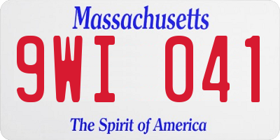 MA license plate 9WI041