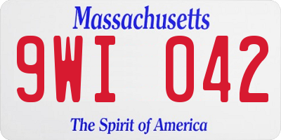 MA license plate 9WI042