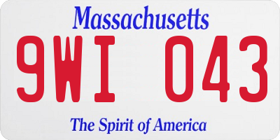 MA license plate 9WI043
