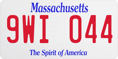 MA license plate 9WI044