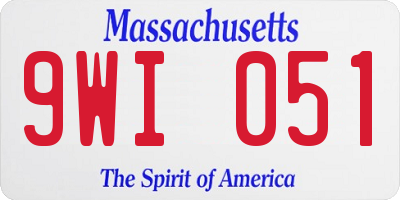MA license plate 9WI051