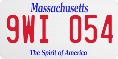 MA license plate 9WI054
