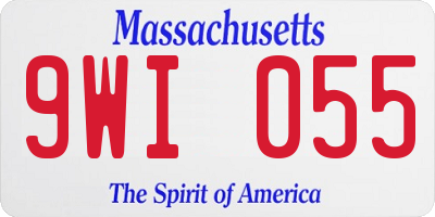 MA license plate 9WI055
