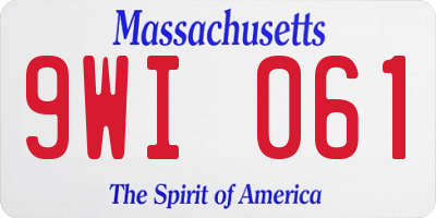 MA license plate 9WI061