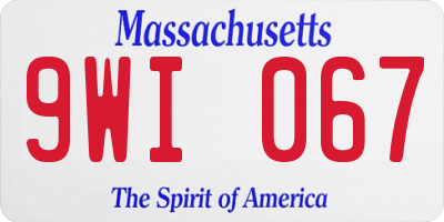 MA license plate 9WI067