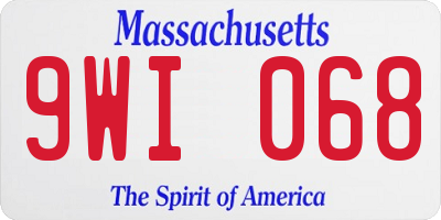 MA license plate 9WI068