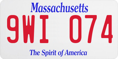 MA license plate 9WI074