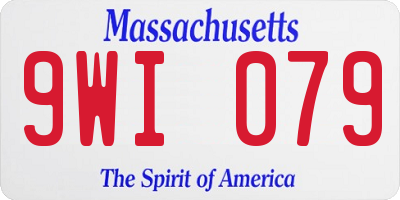 MA license plate 9WI079