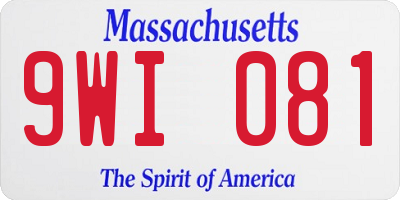 MA license plate 9WI081