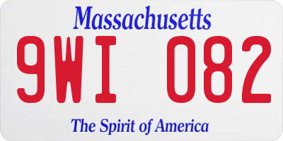 MA license plate 9WI082