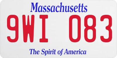 MA license plate 9WI083