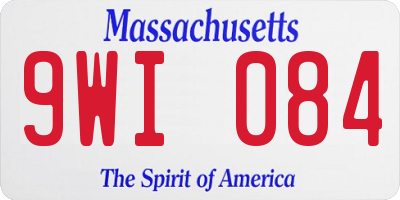 MA license plate 9WI084
