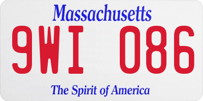 MA license plate 9WI086