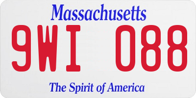 MA license plate 9WI088