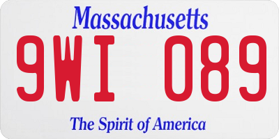 MA license plate 9WI089