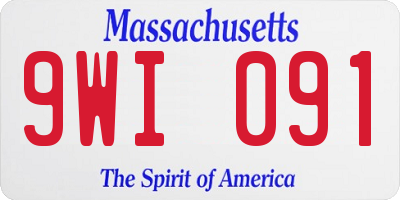 MA license plate 9WI091