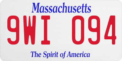 MA license plate 9WI094