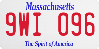 MA license plate 9WI096