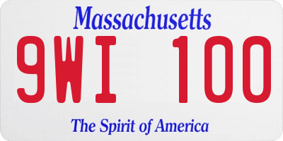 MA license plate 9WI100