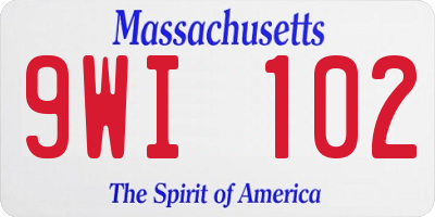 MA license plate 9WI102