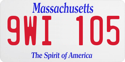 MA license plate 9WI105