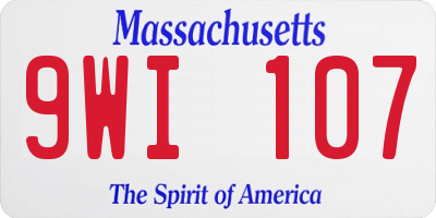 MA license plate 9WI107