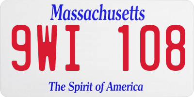 MA license plate 9WI108