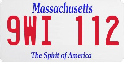 MA license plate 9WI112